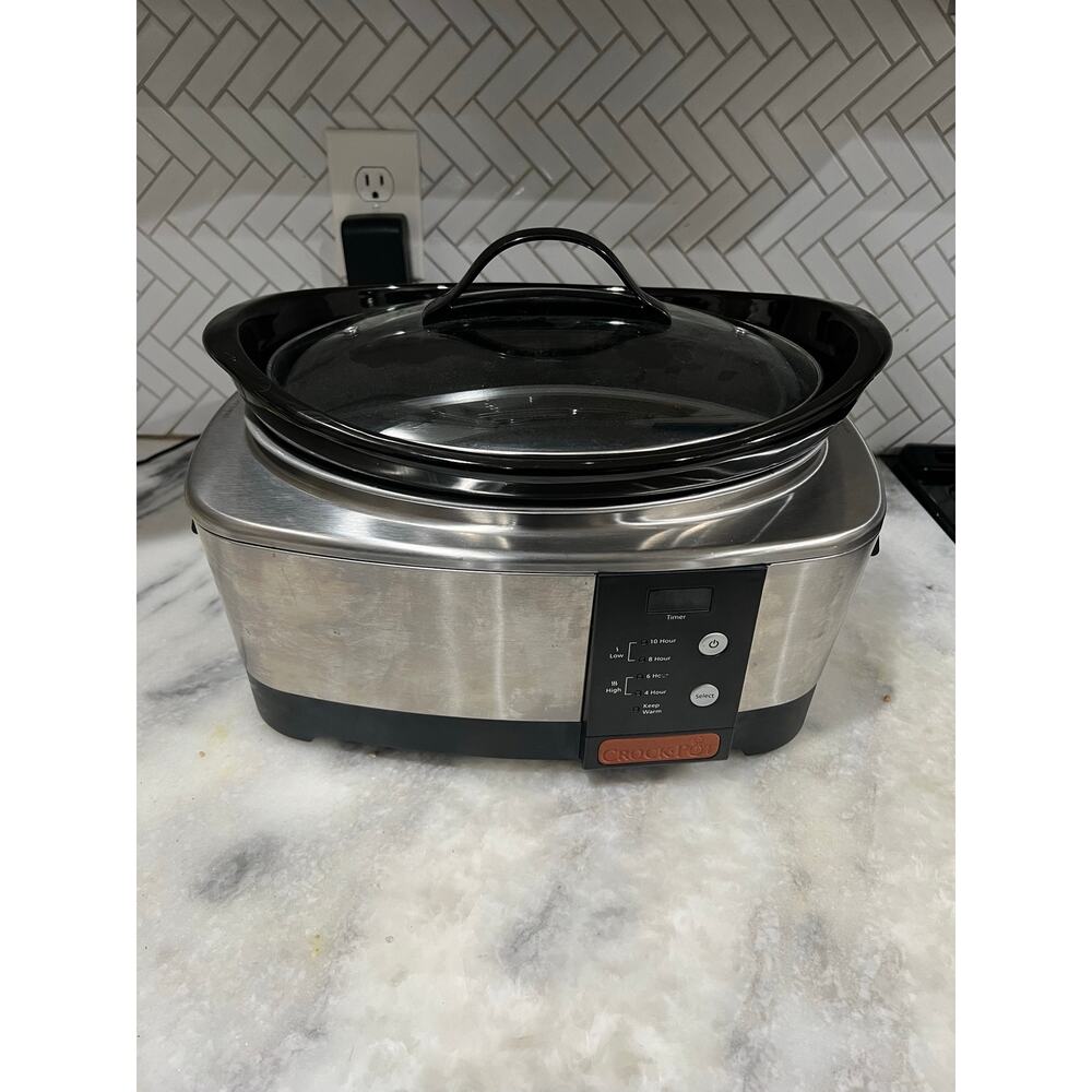 Crock-Pot 6Qt Programmable Slow Cooker Digital Timer Stainless Steel Crockpot